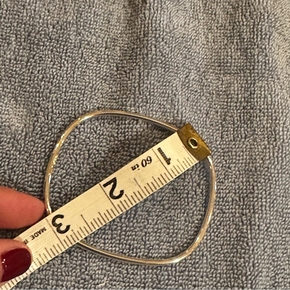 Sterling Silver Rectangular Bangle Bracelet - image 5